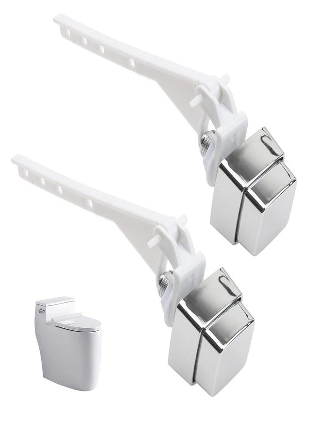 Rrina 2Pcs Push Button Toilet Flush Lever Handle, Universal Side Mount Toilet Trip Lever Tank Flush Lever - Image 1