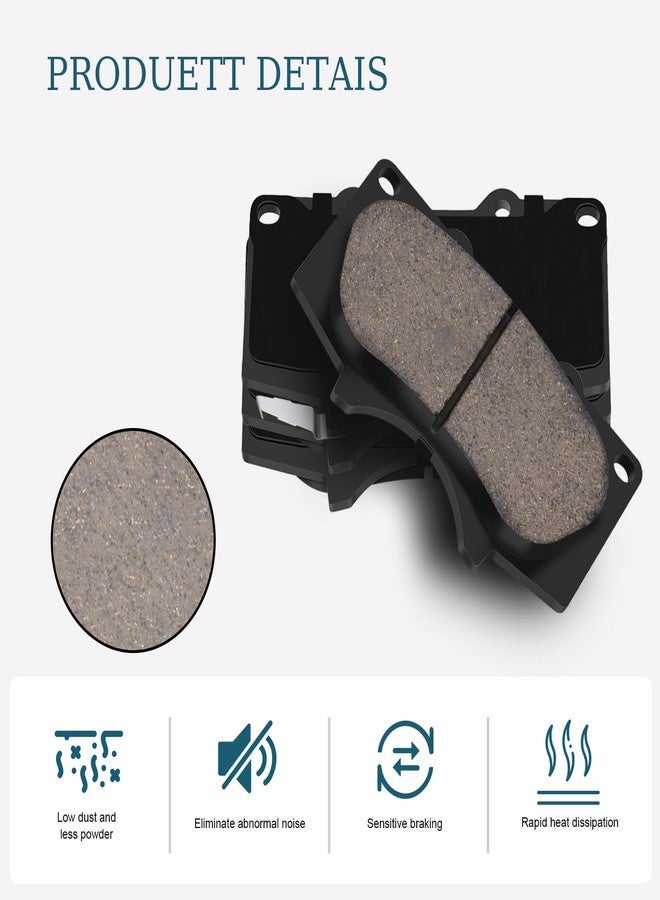HYFTJYZ Ceramic Front Brake Pads Compatible with Lexus GX460, GX470;Compatible with Toyota 4Runner/FJ Cruiser/Sequoia/Tacoma/Tundra,Replacement Brake Pads Set for Car or Truck (HZ976) - Image 4