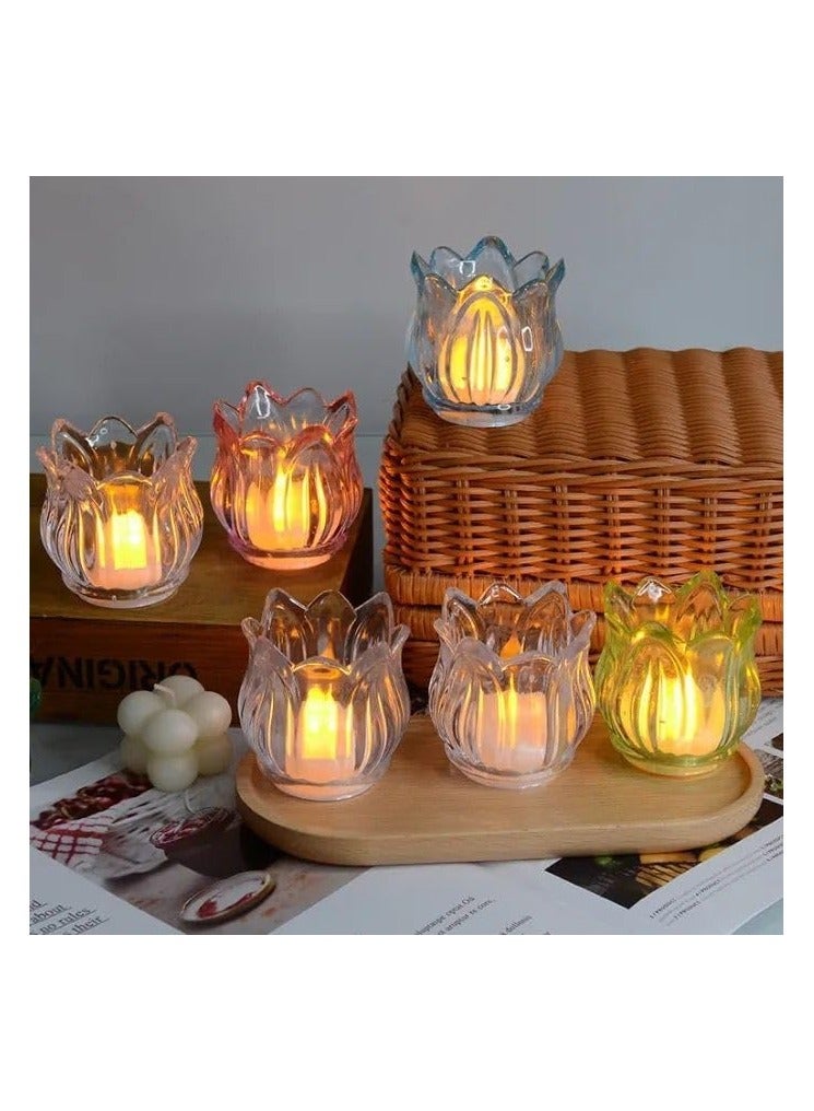 LED Night Lights Electronic Candle Shape Crystal Table Lamp for Home Decor Wedding Room Christmas Romantic Atmosphere Lighting  - Image 2