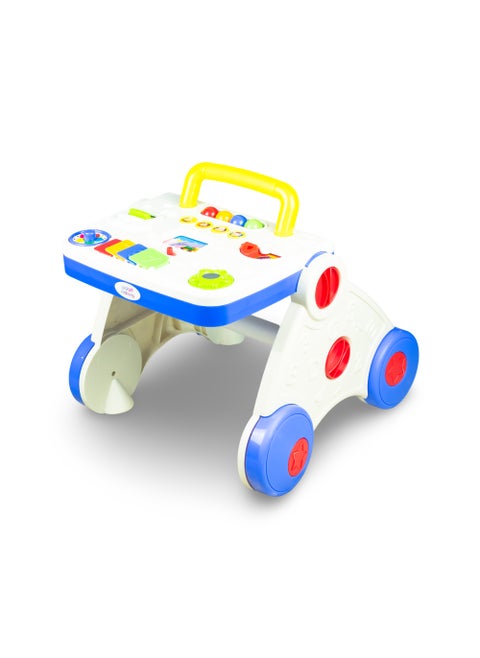 Baby Walker with Music, Foldable Design, Multi-Functional for Learning and Walking, 0-3 Years-White