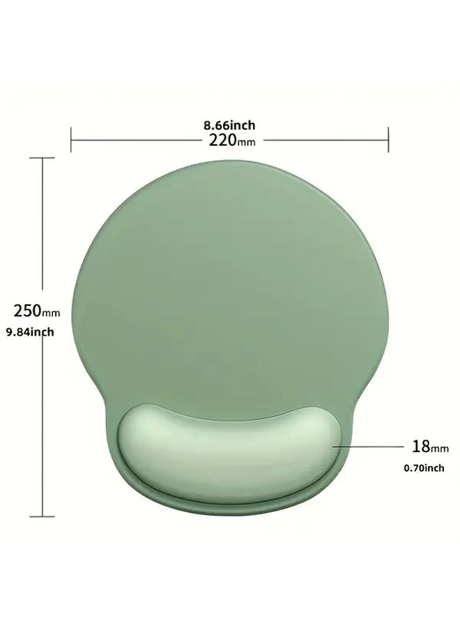 Green Memory Foam Mouse Pad Non Slip Ergonomic Wrist Support For Office And Gaming - Image 2