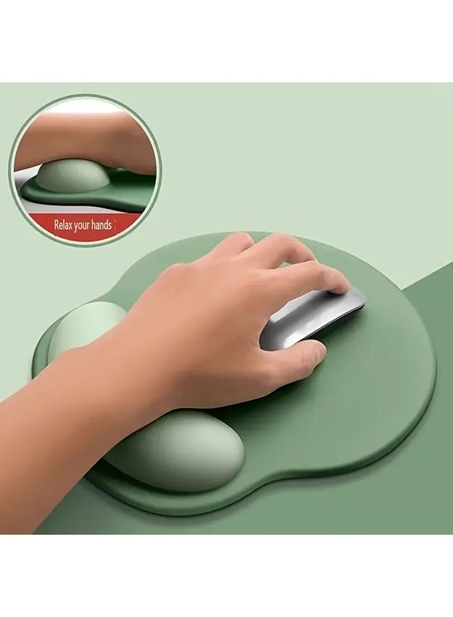Green Memory Foam Mouse Pad Non Slip Ergonomic Wrist Support For Office And Gaming - Image 5