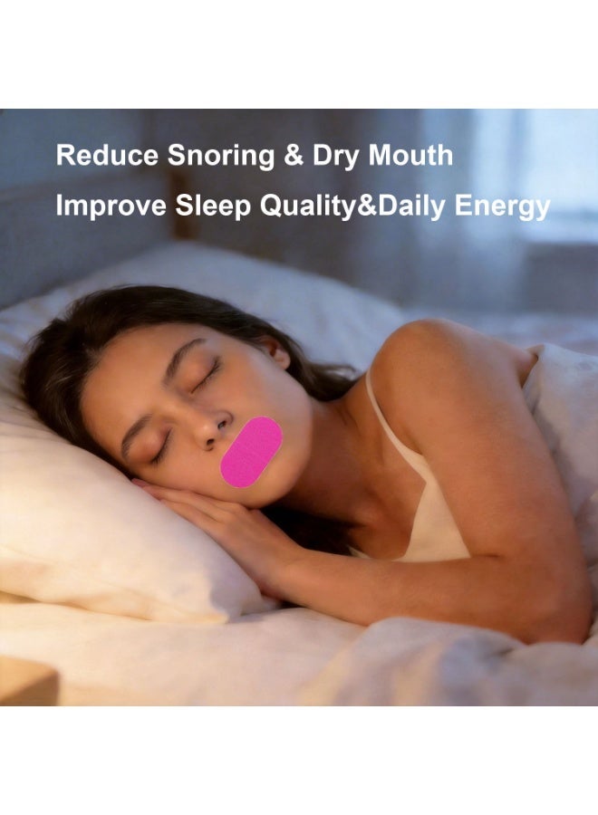 30 Pack Mouth Tape For Sleeping Anti Snoring Sleep Tape, Hypoallergenic Anti Snore Mouth Tape Rose Red - Image 2