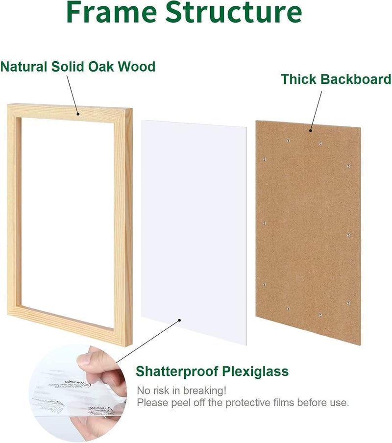 كوباو إطار صورة من خشب البلوط مقاس 12 بوصة × 16 بوصة بلون الخشب الطبيعي، مجموعة من 3 إطارات ملصق مقاس 12×16 لتزيين جدار الفن، إطارات صور خشبية مقاس 12×16، جاهز للتعليق أفقيًا وعموديًا، صورة مقاس 30.7×40.8 سم. - Image 3