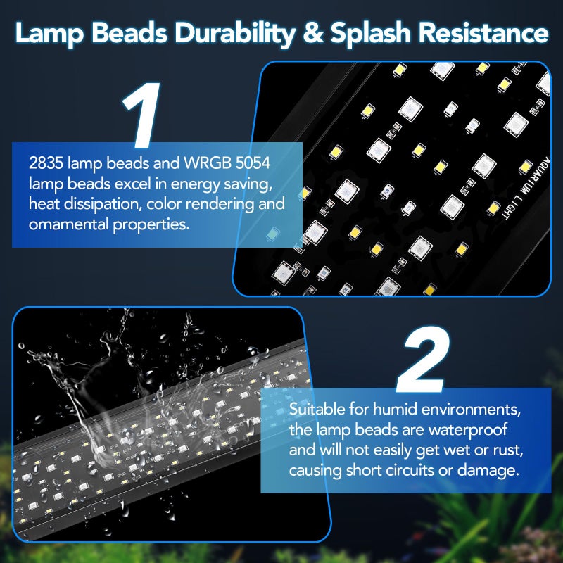 hygger Sun Moon LED Aquarium Light, Full Spectrum Fish Tank Light Day-Night Dual Timer, Adjustable 6 Timer 10 Brightness 8 Colors for Planted Freshwater Tank (16W for 12~18in Long Tank) - Image 5
