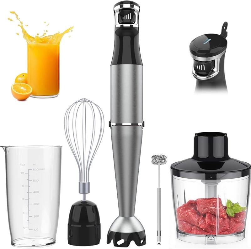 NIUB Immersion Hand Blender 1000W, Trigger Variable Speed 5 in 1 Stick Blender, Emulsion Blender with Chopper, Whisk and Frother for Soup, Baby Food and Smoothies - Image 1