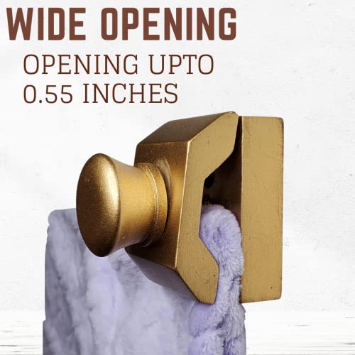 Wise Linkers Hinge Back Wooden Hanging Clamps 2 Pcs Hang Quilts Rugs and Tapestry (Golden) - Image 3