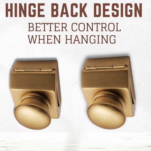 Wise Linkers Hinge Back Wooden Hanging Clamps 2 Pcs Hang Quilts Rugs and Tapestry (Golden) - Image 4
