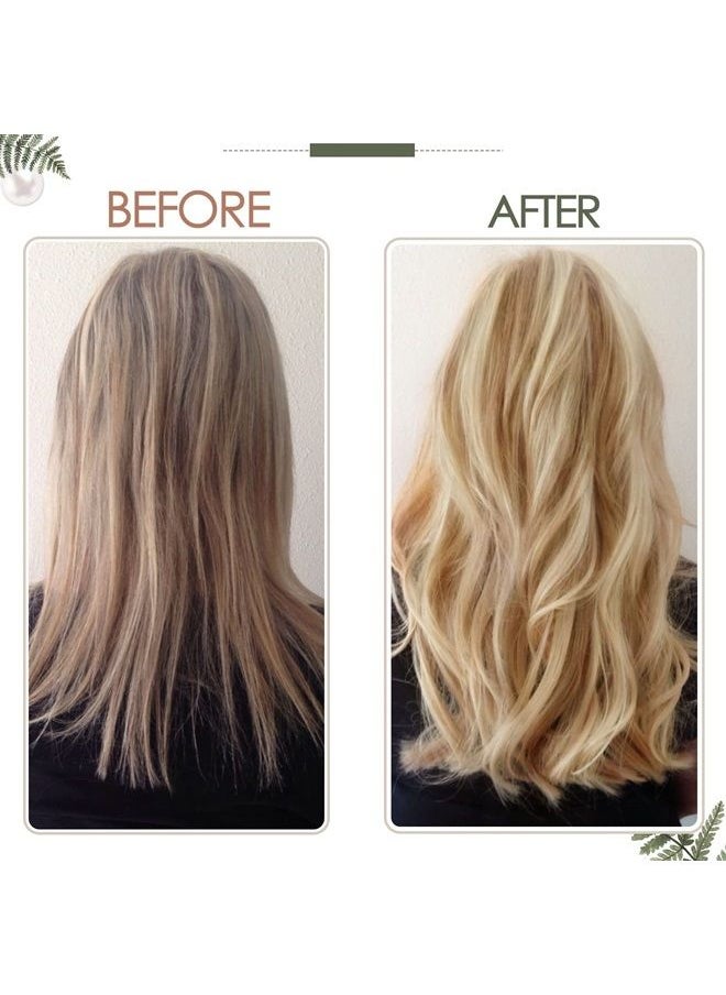 RUNATURE Weft Hair Extensions Human Hair Dark Blonde Highlight Golden Blonde Remy Hair Weft Extensions 14 Inch 100g Sew in Hair Extensions Full Head Weft Bundles Human Hair Extensions  - Image 2