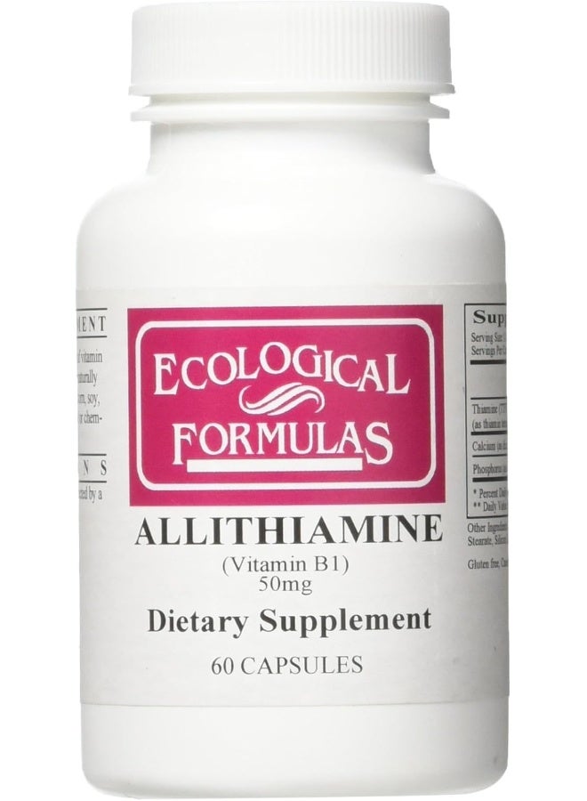 Ecological Formulas صيغ إيكولوجية أليثيامين فيتامين ب1 50 ملغ، أبيض، 60 عدّ - Image 1