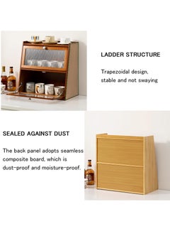Arabest Bamboo Bread Rack for Kitchen Capacity 3 Layers Bread Container Buffet Wooden Sideboard Furniture for Corner Kitchen Living Room Dining Table L40cm/15.7in  - Image 4
