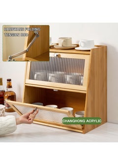 Arabest Bamboo Bread Rack for Kitchen Capacity 3 Layers Bread Container Buffet Wooden Sideboard Furniture for Corner Kitchen Living Room Dining Table L40cm/15.7in  - Image 2