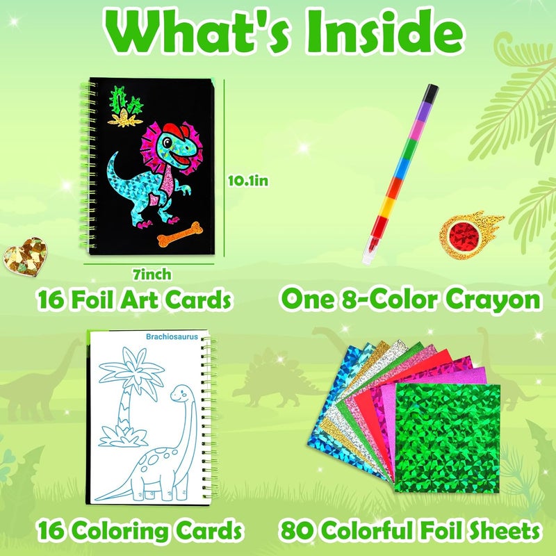 FUNNYB&G Foil Art Kit - Foil Crafts for Kids, Toys for Boys 4-10 Years Old, No Mess Travel Essentials, Kids Toys, Boys Gift, Birthday Gift, Coloring Books for Kids - Image 5