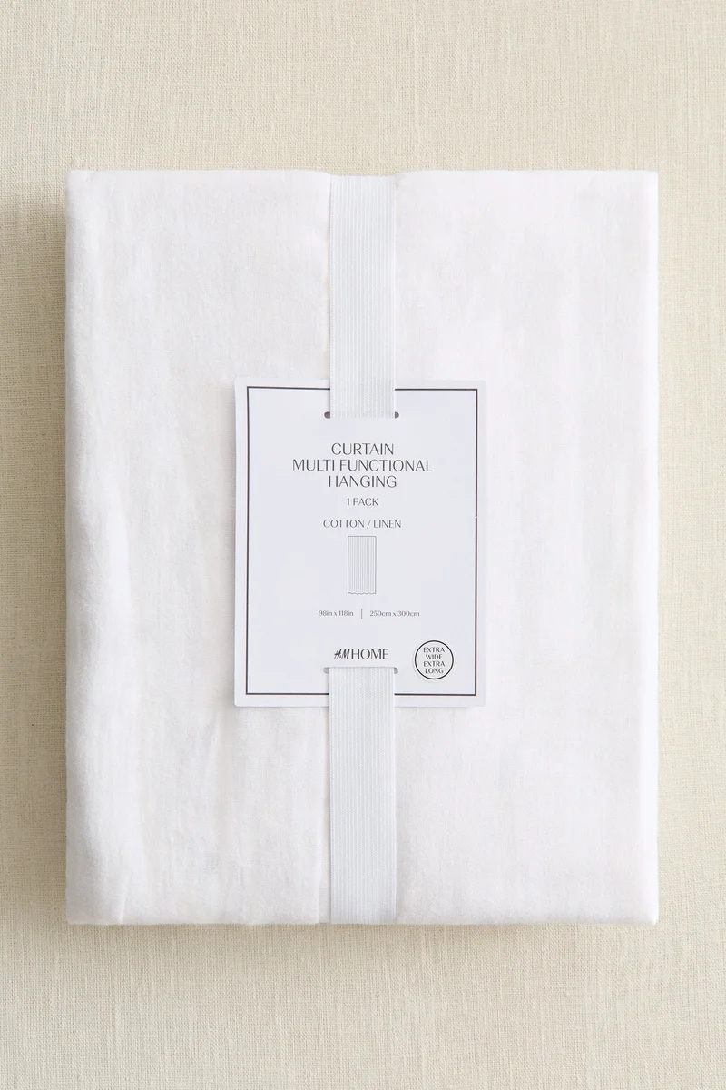 اتش اند ام ستارة طويلة وعريضة من مزيج الكتان - عبوة من قطعتين