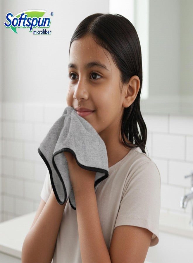 SOFTSPUN Microfiber Baby Hand & Face Wipes 280 GSM 20x30 Cms 4 Piece Towel Set Light Grey! Super Soft & Comfortable for Newborn Baby and Kids Quick Drying Ultra Absorbent in Small Size.… - Image 3
