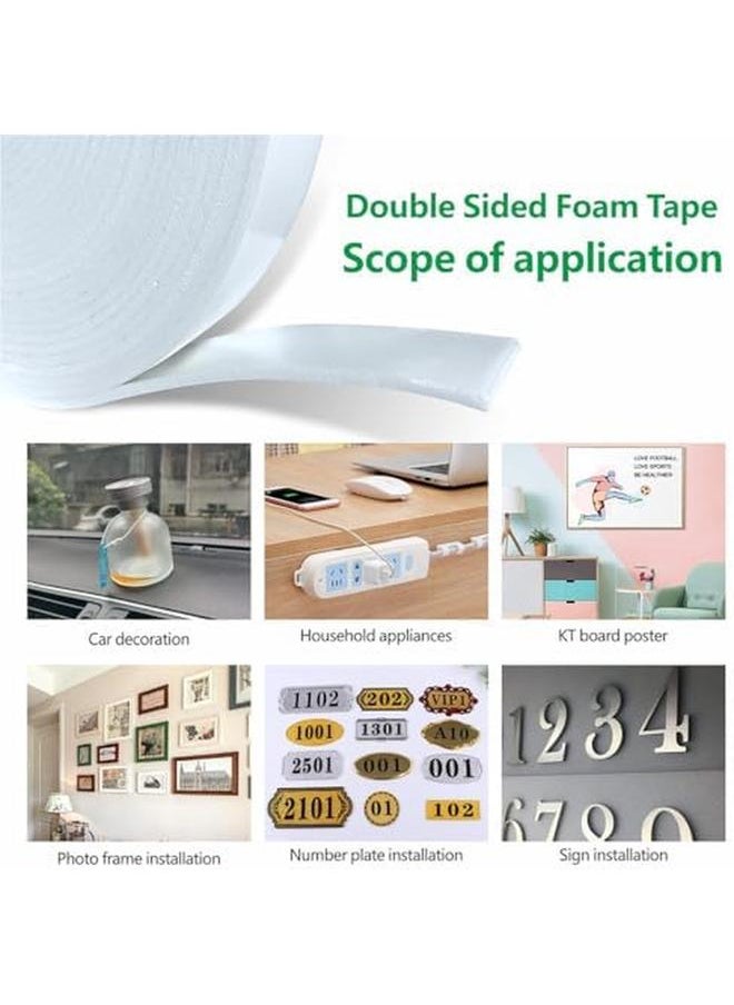 ECVV - Double Sided Tape 6 Pack Adhesive Sticky Tape For Arts Crafts Photography Scrapbooking Card Making Gift Wrapping And Office School Stationery Supplies 6 Pack - Image 1