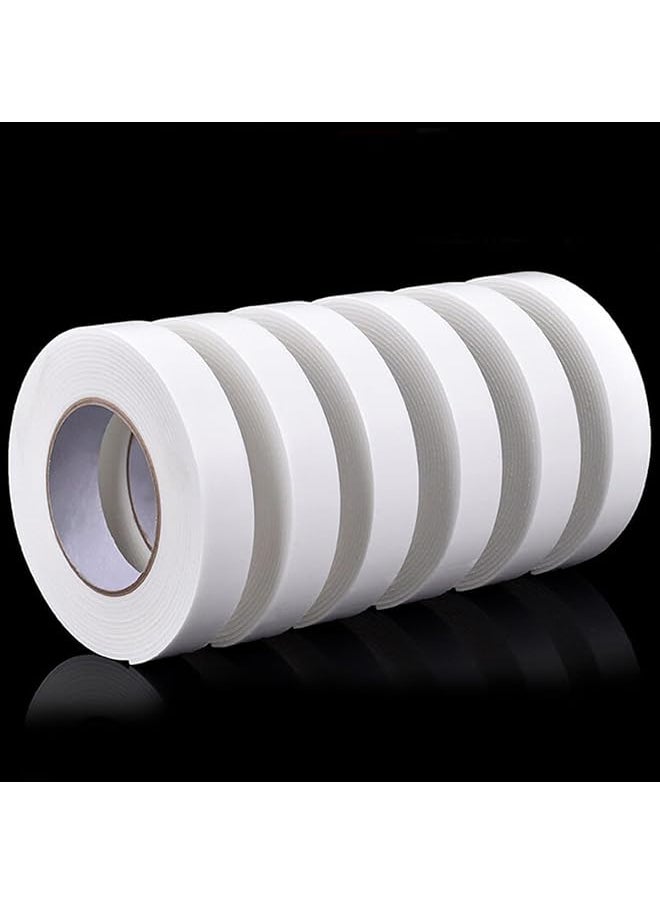 ECVV - Double Sided Tape 6 Pack Adhesive Sticky Tape For Arts Crafts Photography Scrapbooking Card Making Gift Wrapping And Office School Stationery Supplies 6 Pack - Image 1