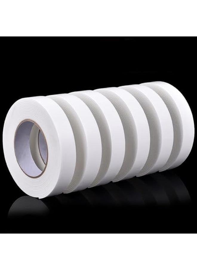 ECVV - Double Sided Tape 6 Pack Adhesive Sticky Tape For Arts Crafts Photography Scrapbooking Card Making Gift Wrapping And Office School Stationery Supplies 6 Pack - Image 1