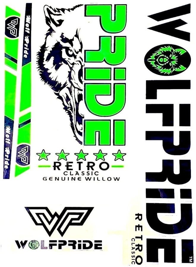 WOLF PRIDE Retro Classic Green Cricket Bat Sticker Bat Sticker (Green) - Image 2