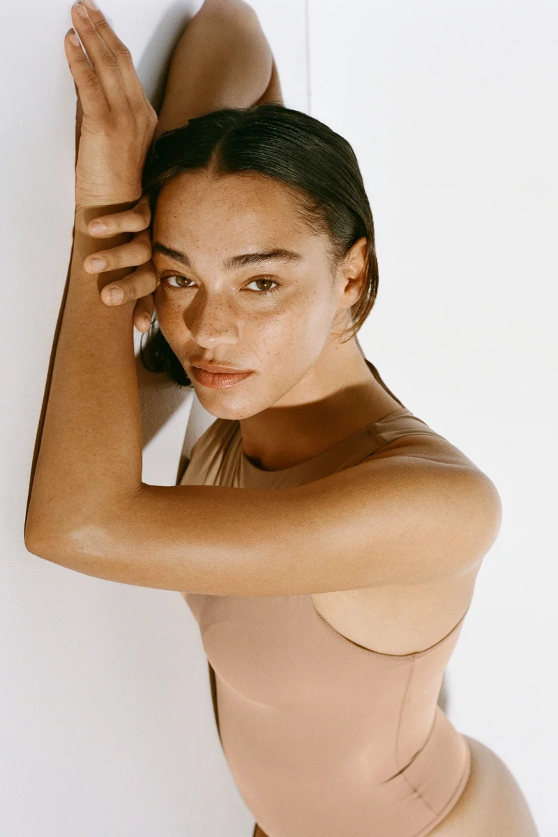 H&M Padded-cup high-neck microfibre thong body