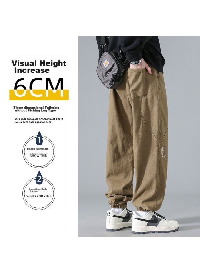 Dingfengbaoluo Men's Cargo Pants, Spring And Summer Loose Casual Trousers, Elastic Ankle, Large Size, Men's Sports Yk537, Army Green, 4XL - Image 3