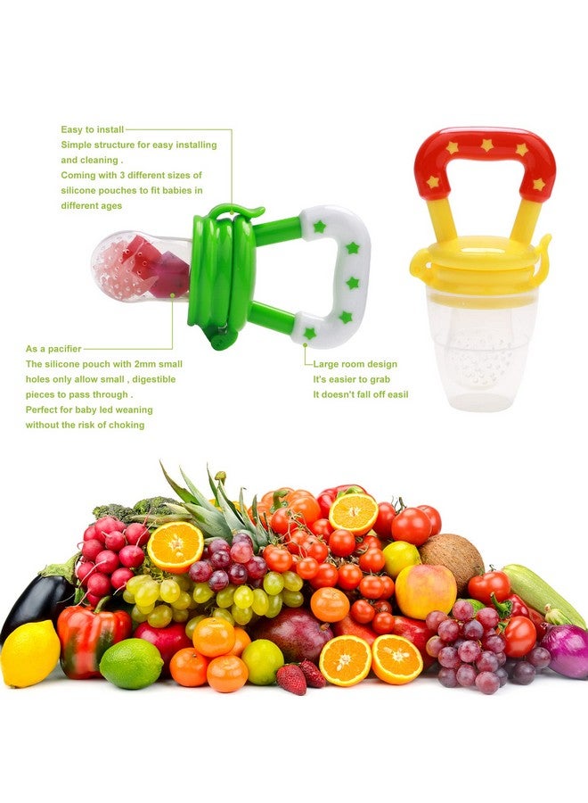 WAJIAYON Food Feeder for Baby, Fruit Feeder Pacifier (3 Pcs) with 6 Different Sized Silicone Pacifiers 1 PCS Silicone Baby Food Dispensing Spoon 90ML with 1 PC Baby Spoons 1 PC Pacifier Clip Baby Feeding Set - Image 5