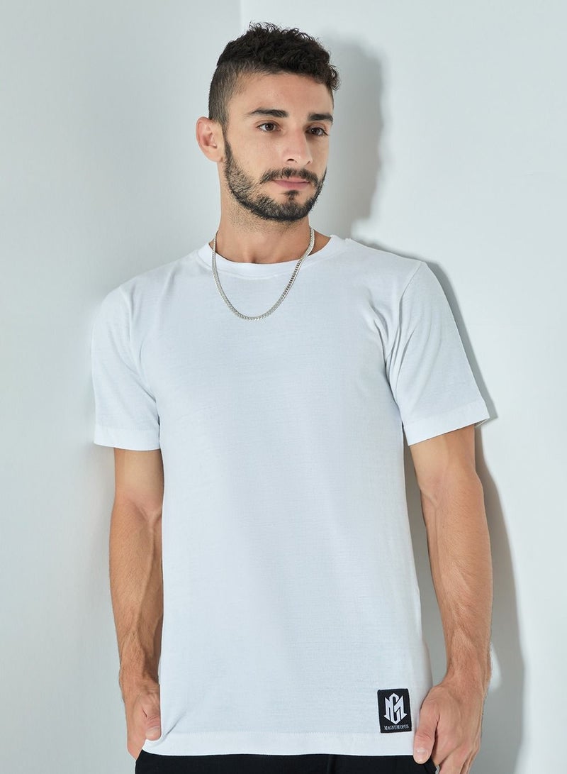 MAGNUM OPUS Graphic Slogan Print Crew Neck T-shirt - Image 3