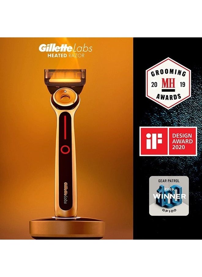 Gillette - Heated Razor for Men, Starter Shave Kit by GilletteLabs, 1 Handle, 2 Razor Blade Refills, 1 Charging Dock - Image 1