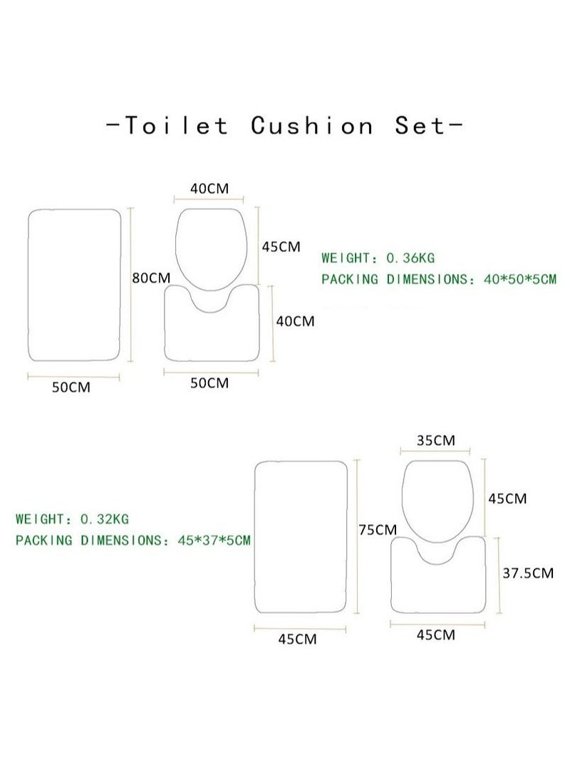 Bluejw Marble Bathroom Rug Set,3 Pieces Bath Mats Set For Bathroom,Vintage Style Non-Slip Washable Cover Floor Rug Decorations For Kitchen Bathroom Bedroom - Image 5