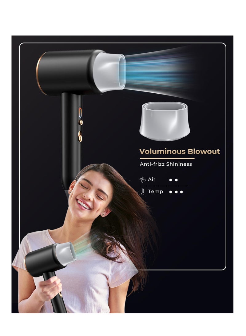 SOLARAE Hair Dryer, Portable Hairdryer with Diffuser & Concentrator,  with 2400W and 60000 RPM Powerful AC Motor, Blow Dryer with 2 Speed 3 Heat Setting, Cool Shot Button, for Home, Salon, Travel - Image 5