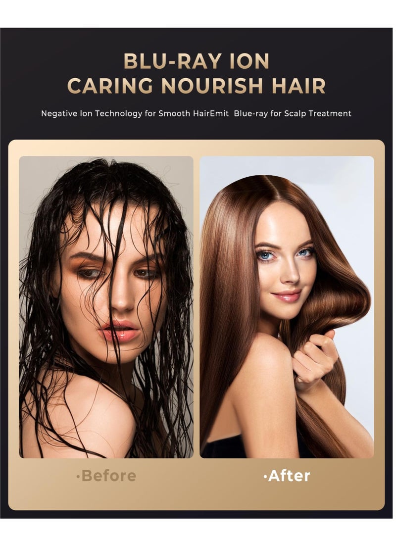 SOLARAE Hair Dryer, Portable Hairdryer with Diffuser & Concentrator,  with 2400W and 60000 RPM Powerful AC Motor, Blow Dryer with 2 Speed 3 Heat Setting, Cool Shot Button, for Home, Salon, Travel - Image 3