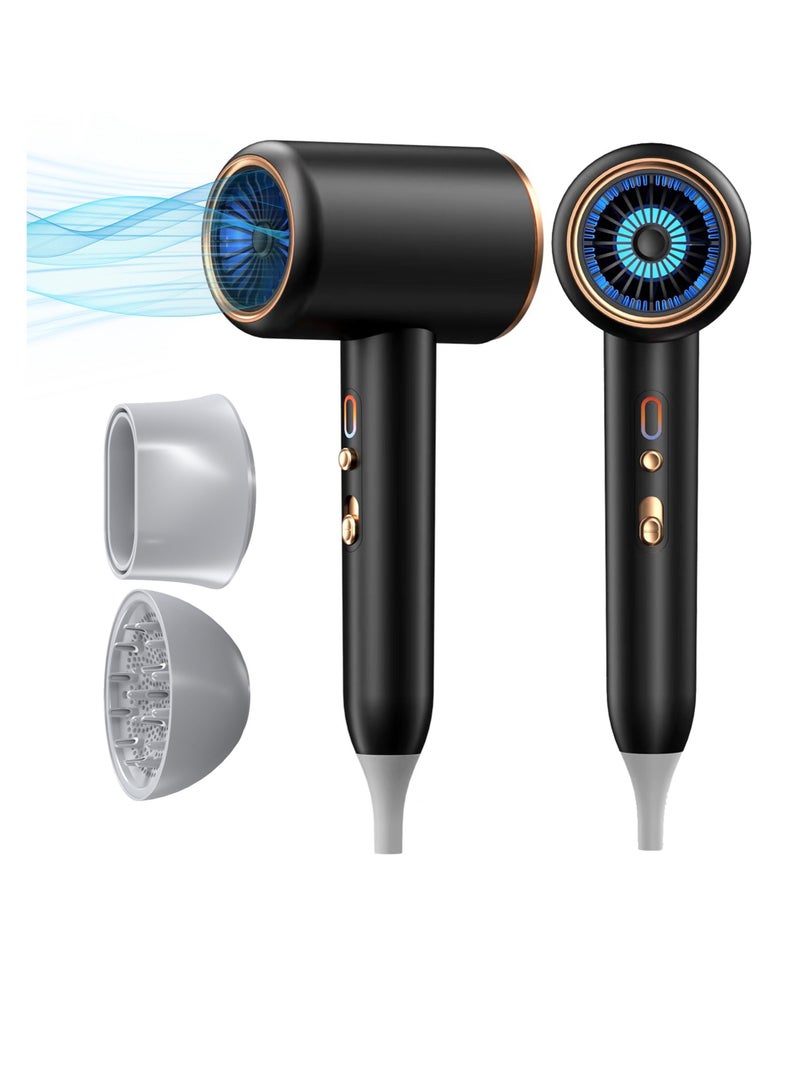 SOLARAE Hair Dryer, Portable Hairdryer with Diffuser & Concentrator,  with 2400W and 60000 RPM Powerful AC Motor, Blow Dryer with 2 Speed 3 Heat Setting, Cool Shot Button, for Home, Salon, Travel - Image 1