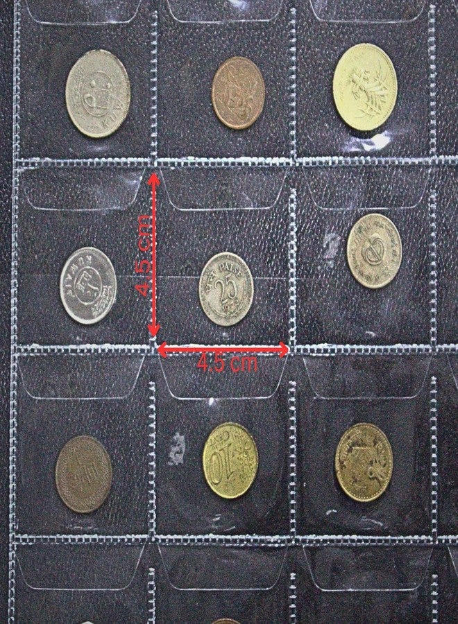 HCS 240 Large Pockets Coin Album Book - Premium Coin Holder for Big Currency, Commemorative Coins & Souvenirs - Durable Coin Collection Storage Organizer (Black) pack of 1 - Image 2