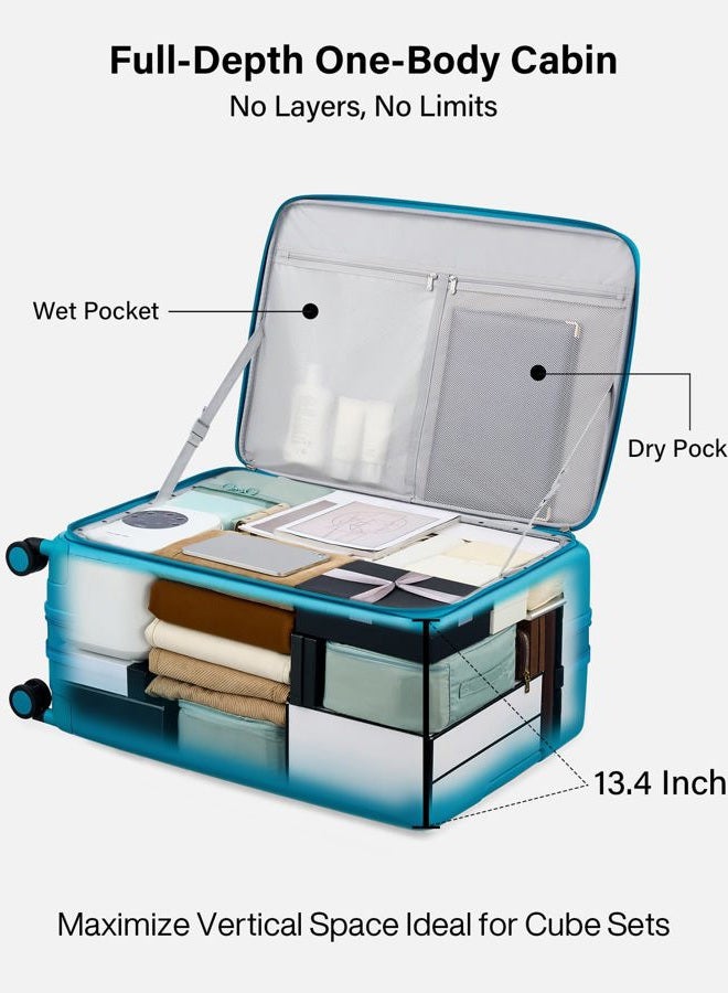 Hanke Hardside Expandable Large Checked Luggage, 28 Inch Top Opening Trunk Luggages with Spinner Wheels, All-PC Hard Shell Suitcase, Lightweight TSA Approved (Caribbean Blue, 120L) - Image 5