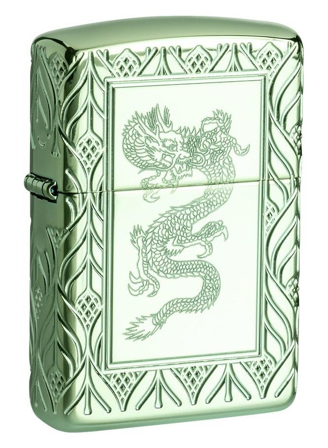 Zippo 49054 Elegant Dragon Armor High Polish Green Windproof Lighter - Image 1