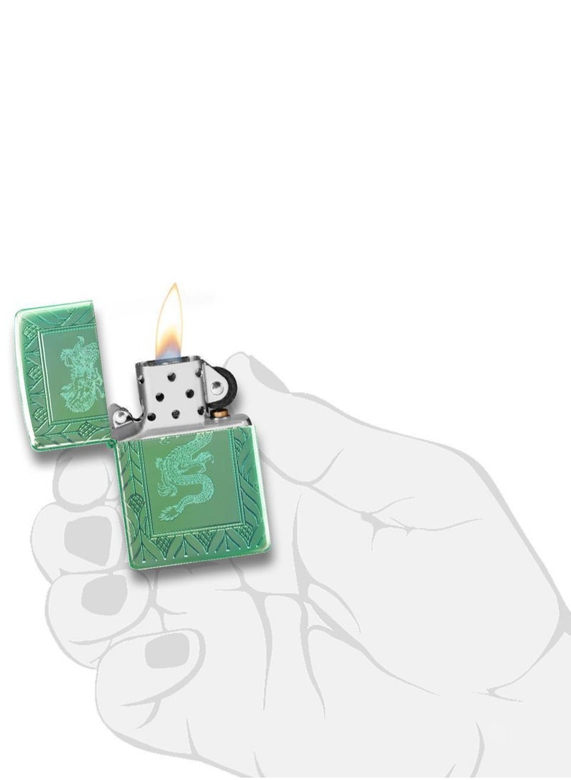 Zippo 49054 Elegant Dragon Armor High Polish Green Windproof Lighter - Image 5
