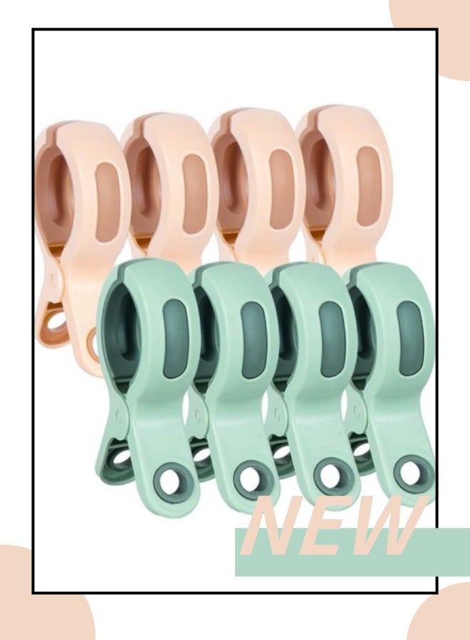 ViveLifDeco 8pcs Pink&Green Beach Towel Clips Clothespin, Heavy Duty Laundry Clips Quilt Drying Clips to Keep Your Towel Clothes, Blankets from Blowing Away  - Image 1