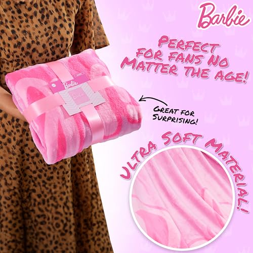 Barbie Fleece Throw Blanket, Cozy Soft Bed Throw Bedroom Decor Plush Throw Comforter 59 x 51 inches for Bedroom Travel Sleepovers, Cute Gifts - Image 5