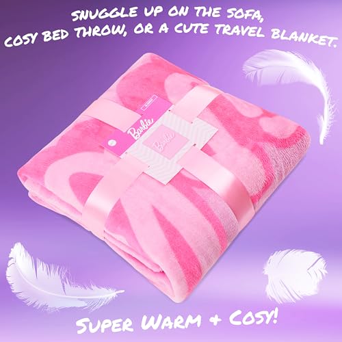 Barbie Fleece Throw Blanket, Cozy Soft Bed Throw Bedroom Decor Plush Throw Comforter 59 x 51 inches for Bedroom Travel Sleepovers, Cute Gifts - Image 4