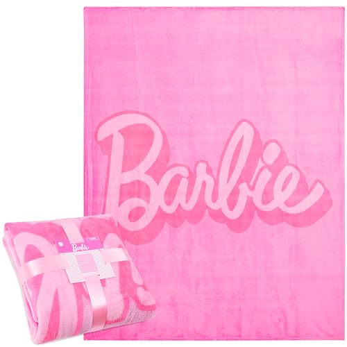 Barbie Fleece Throw Blanket, Cozy Soft Bed Throw Bedroom Decor Plush Throw Comforter 59 x 51 inches for Bedroom Travel Sleepovers, Cute Gifts - Image 1
