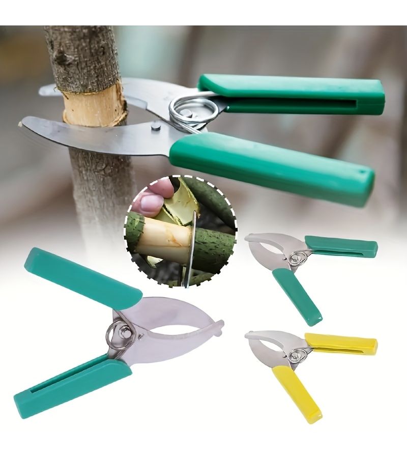 Green Stainless Steel Grafting Tool Professional Gardening Pruning Shears Bark Cutter And Fruit Tree Seedling Grafting Ring Cutter For Orchards Vineyards - Image 2