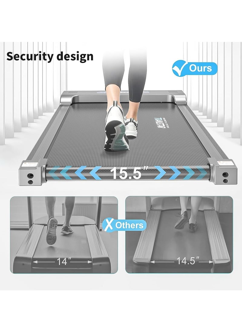 Upgraded Walking Pad Treadmill, Smart Walking Pad, Quiet Under Desk Treadmill for Home Use, Remote Control & App-Enabled, No Assembly Required, Fitness Data Recording