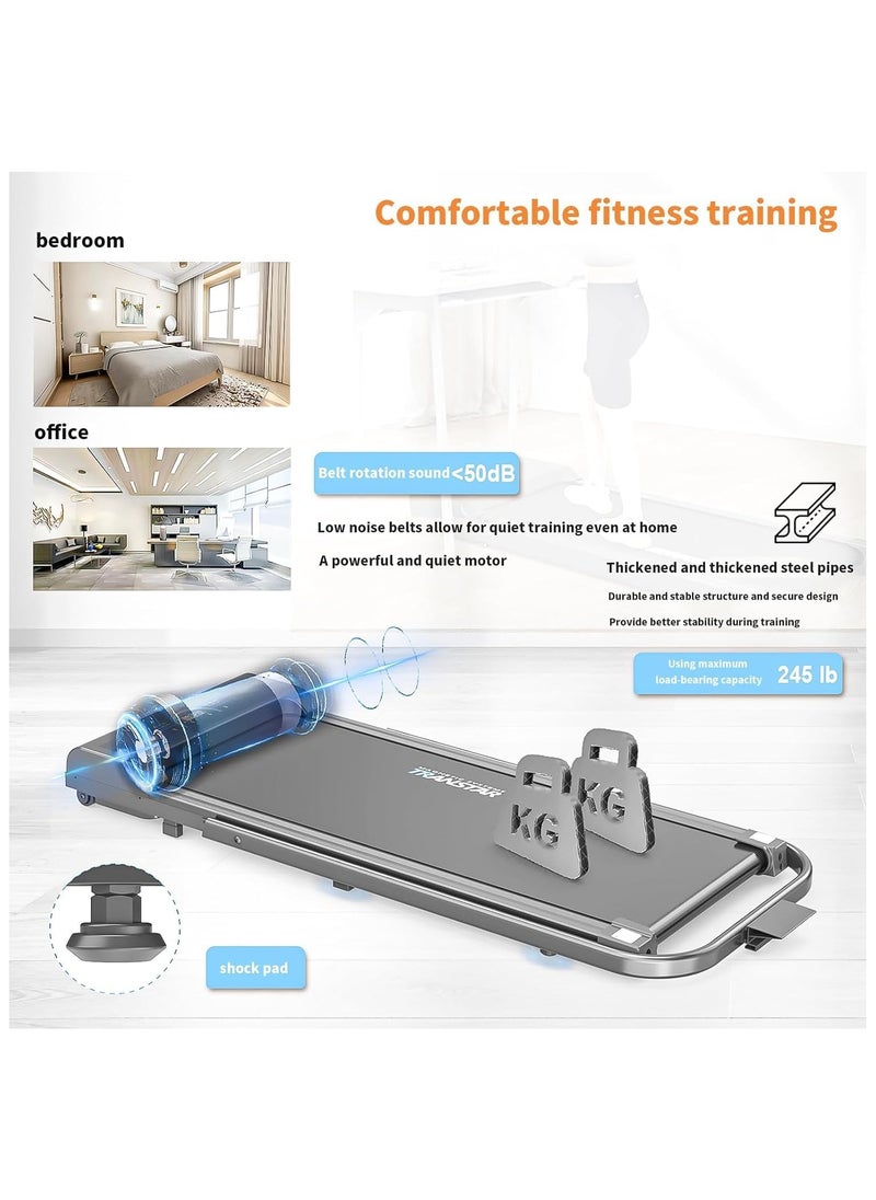 Upgraded Walking Pad Treadmill, Smart Walking Pad, Quiet Under Desk Treadmill for Home Use, Remote Control & App-Enabled, No Assembly Required, Fitness Data Recording