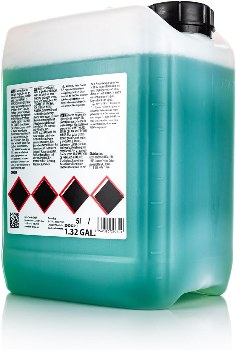 Green Star - Highly Concentrated Universal Cleaner; NTA, Phosphate, and Solvent Free, Clean Auto Interiors and Exteriors, Engines, Commercial, Home, and Industrial Use (5 Liters) - Image 2