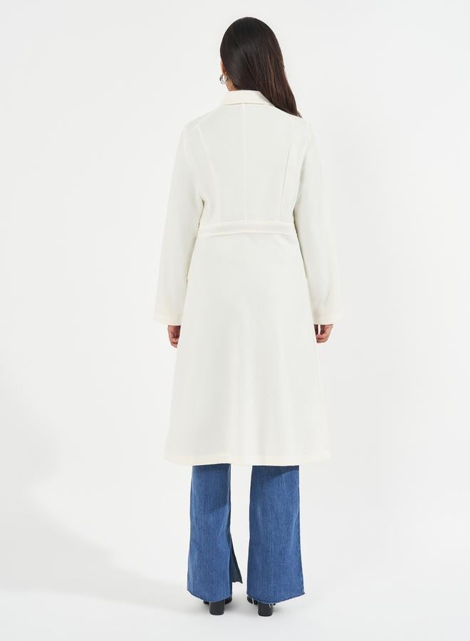 Styli Regular Fit Knee Length Buttoned Wool Like Coat - Image 5
