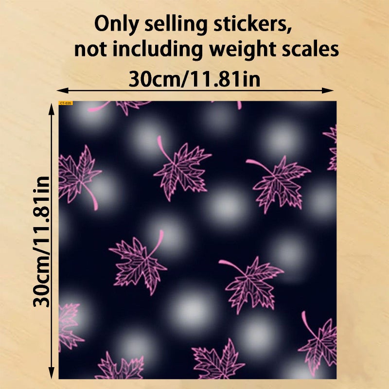 1 Pc Blue And Black Background Pink Weight Scale Sticker Fashionable Decorative PVC Sticker For Small Bathroom Scales Easy To Apply Holiday Gift - Image 5