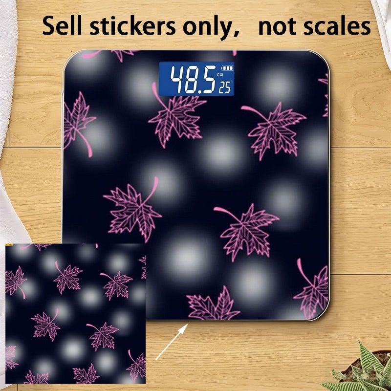 1 Pc Blue And Black Background Pink Weight Scale Sticker Fashionable Decorative PVC Sticker For Small Bathroom Scales Easy To Apply Holiday Gift - Image 1