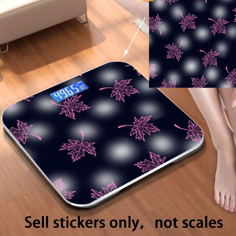 1 Pc Blue And Black Background Pink Weight Scale Sticker Fashionable Decorative PVC Sticker For Small Bathroom Scales Easy To Apply Holiday Gift - Image 4