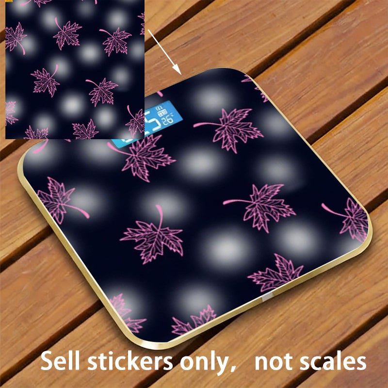 1 Pc Blue And Black Background Pink Weight Scale Sticker Fashionable Decorative PVC Sticker For Small Bathroom Scales Easy To Apply Holiday Gift - Image 2