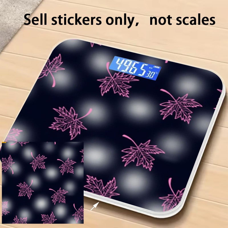 1 Pc Blue And Black Background Pink Weight Scale Sticker Fashionable Decorative PVC Sticker For Small Bathroom Scales Easy To Apply Holiday Gift - Image 3